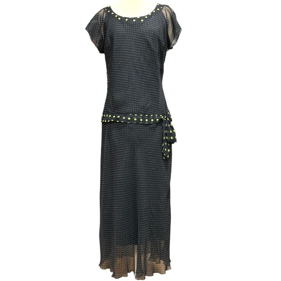 dress BELIEVE S/M vintage BIAS sheer Zelda Fitzgerald 30's vibe romantic soft - Picture 1 of 13